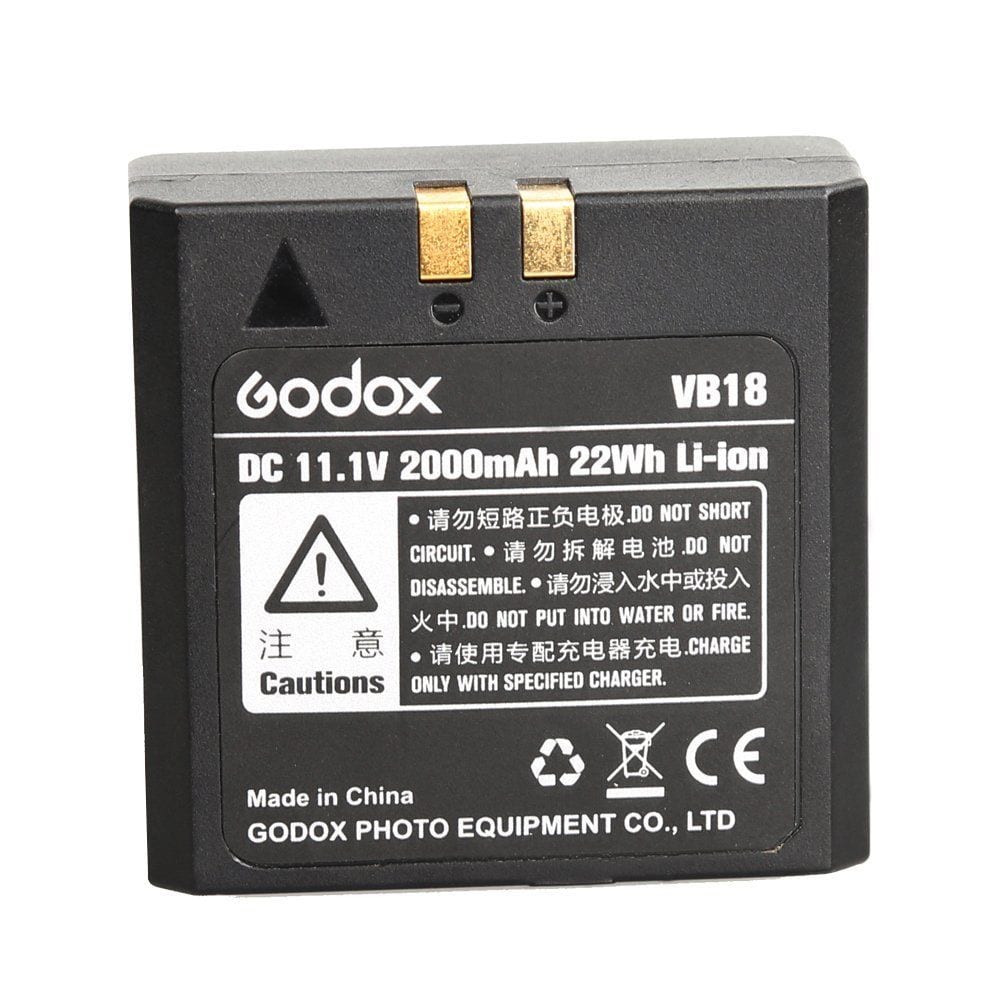 Godox speedlight battery on white background