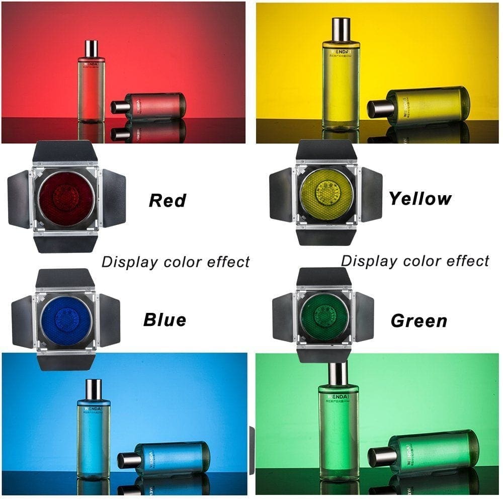 JINBEI Mini BarnDoor 8pcs Standard Reflector Kit With