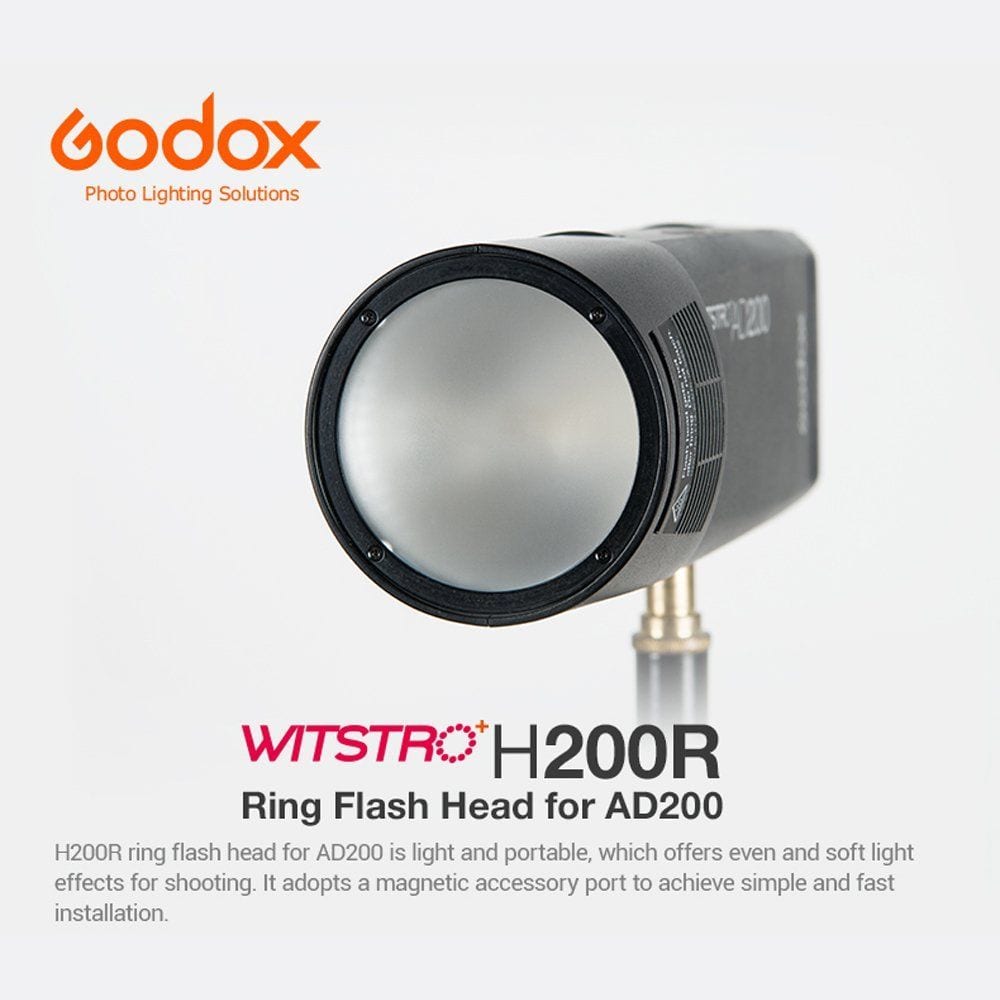 Godox AD200 Pro with AK-R1 and H200R Round Head