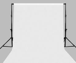 Background stand and white backdrop sweep in white room