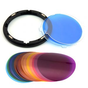 round gel holder and various creative colored gels