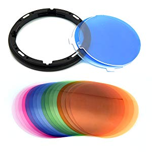 round gel holder and various colored gels